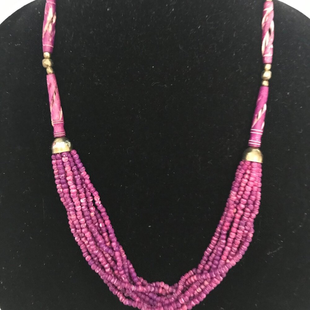 Fuchsia Beaded Necklace